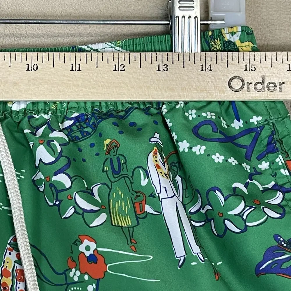 Polo‎ Ralph Lauren Short Mens L Green Hawaiian Traveler Lined Swim Trunk 5.5